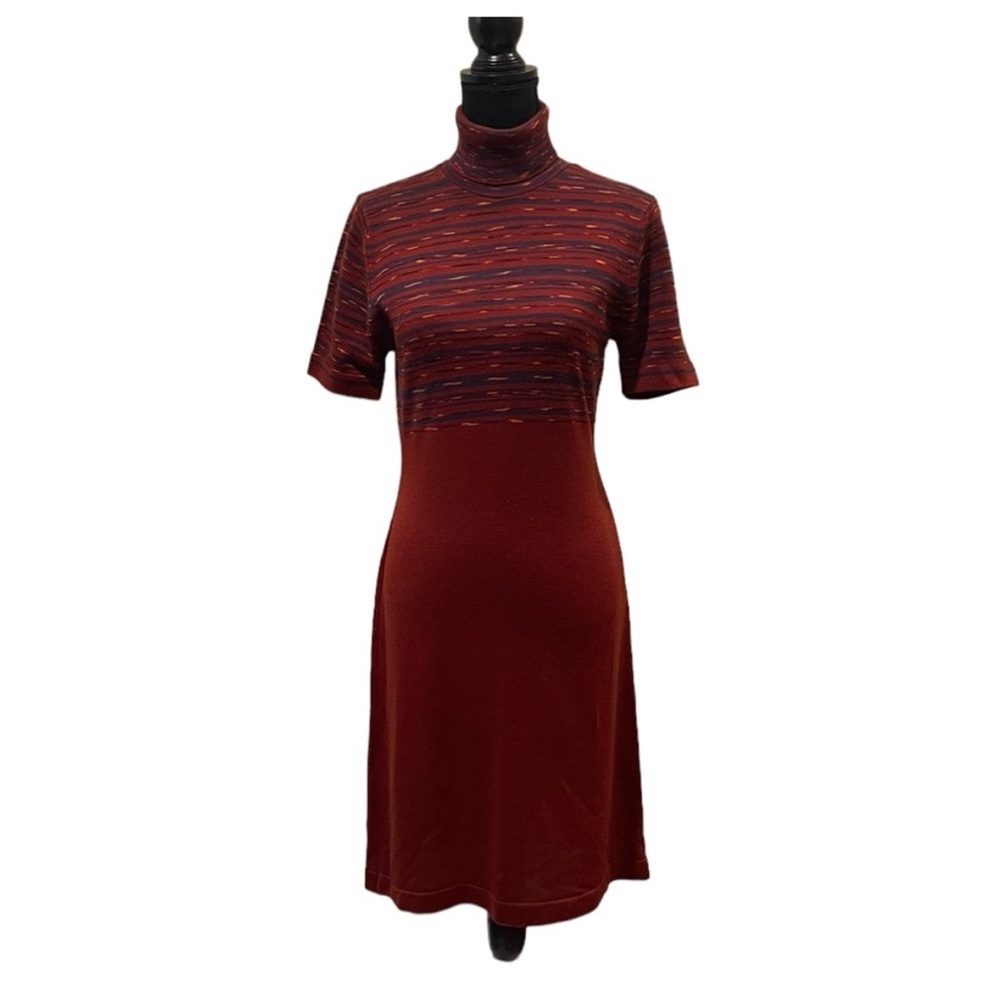Dorothy Perkins shortsleeved turtleneck rust color knit sweater dress size 10